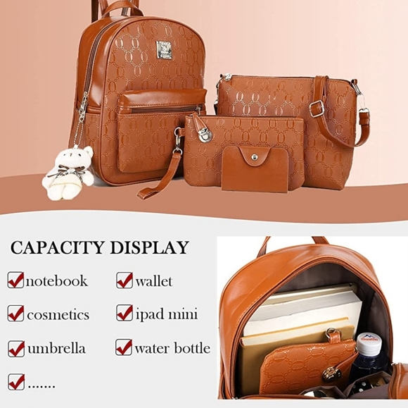 Small leather backpack purses handbag shoulder bag main image 5